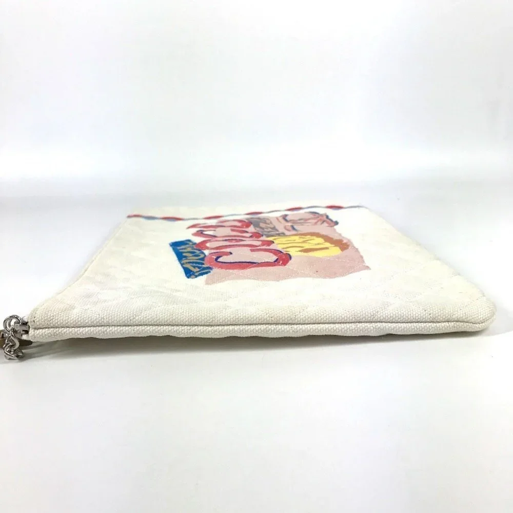 CHANEL Pink Canvas Pouch